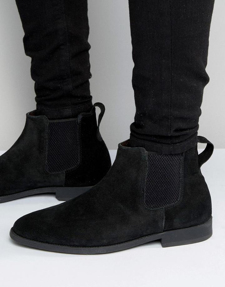 Kg By Kurt Geiger Guildford Chelsea Boot In Black Suede - Black