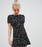 Asos Design Petite Ultimate Mini Tea Dress In Polka Dot - Multi
