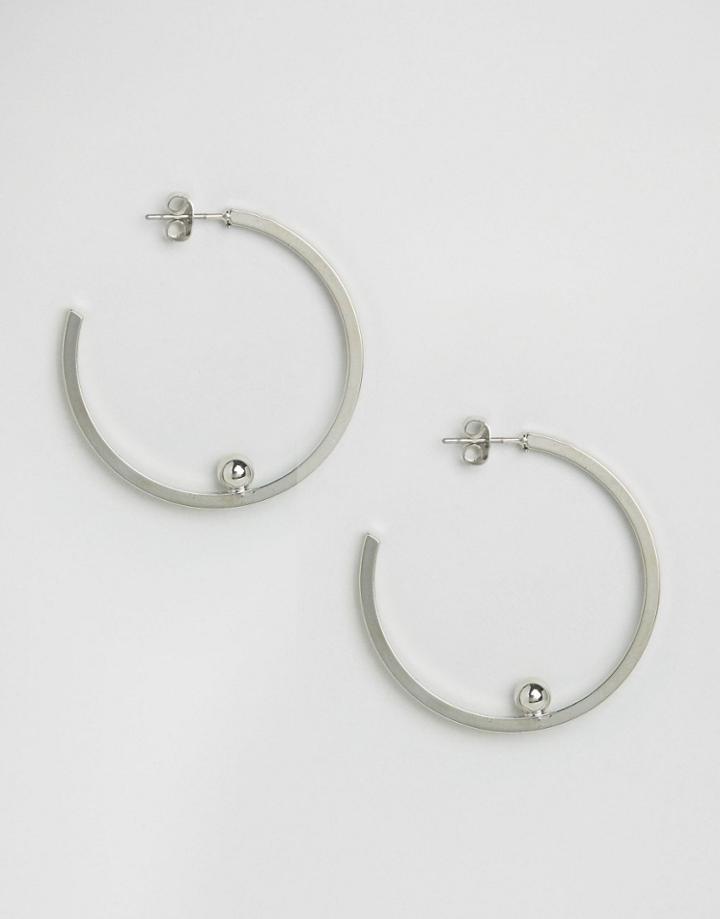Pieces Silver Galina Creol Hoop Earrings - Silver