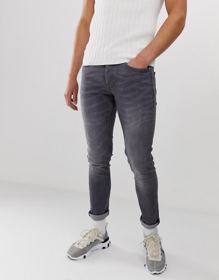 River Island Skinny Jeans In Gray Wash