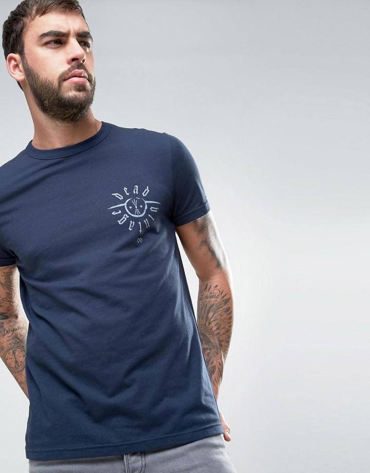 Dead Vintage Chest Logo T-shirt - Navy