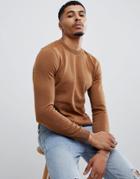 New Look Sweater With Crew Neck In Tan - Tan
