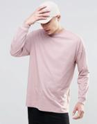 Asos Oversized Long Sleeve T-shirt In Pink - Pink