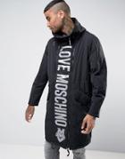 Love Moschino Padded Coat With Reversible Love Moschino Front Panel - Black