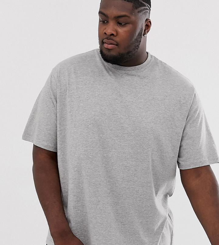Jacamo Crew Neck T-shirt In Gray Marl - Gray