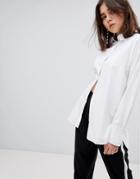 Stradivarius Oversized Shirt - White