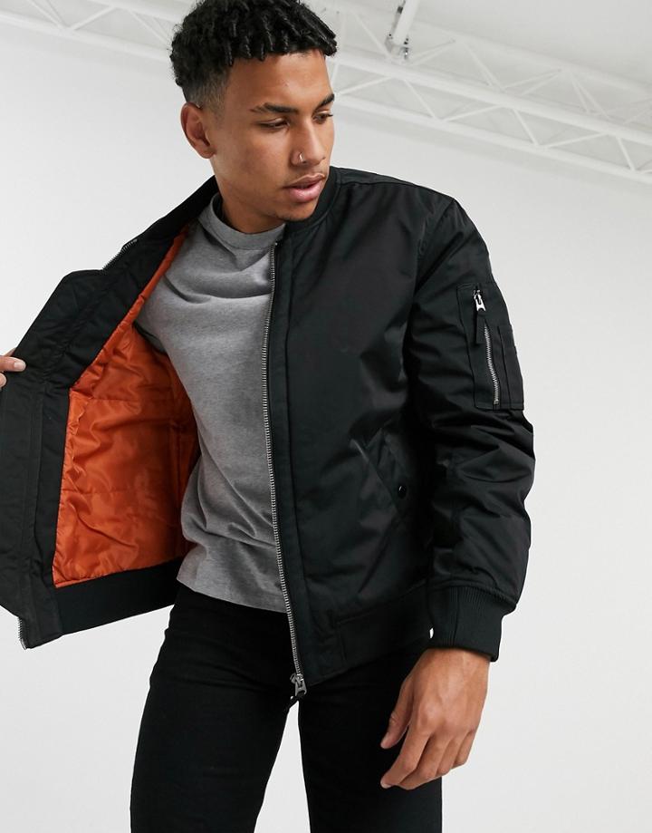 Topman Bomber Jacket In Black