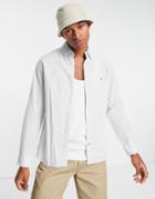 Tommy Hilfiger Organic Cotton Blend Natural Soft Poplin Stripe Shirt Regular Fit In Navy