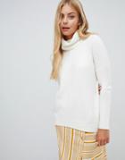 Miss Selfridge Roll Neck Sweater In Cream - White