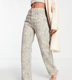 Asyou Dad Jeans In Snake Print-multi