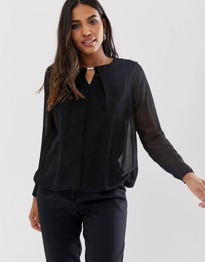 Lipsy Keyhole Blouse - Black