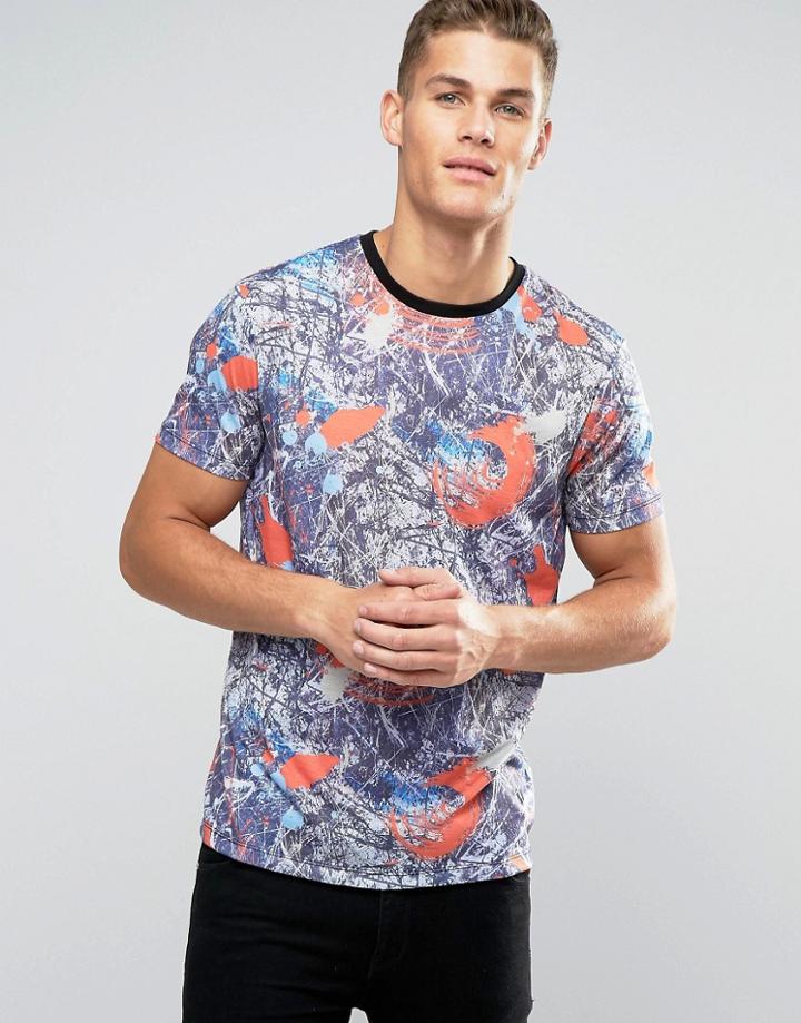 Asos T-shirt With 90s Retro Squiggle Print - Multi