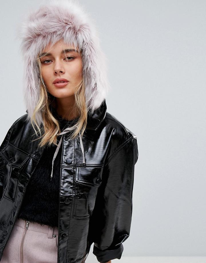 Urbancode Faux Fur Pink Trapper Hat - Pink