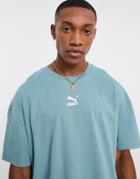 Puma Classics Oversized T-shirt In Mineral Green