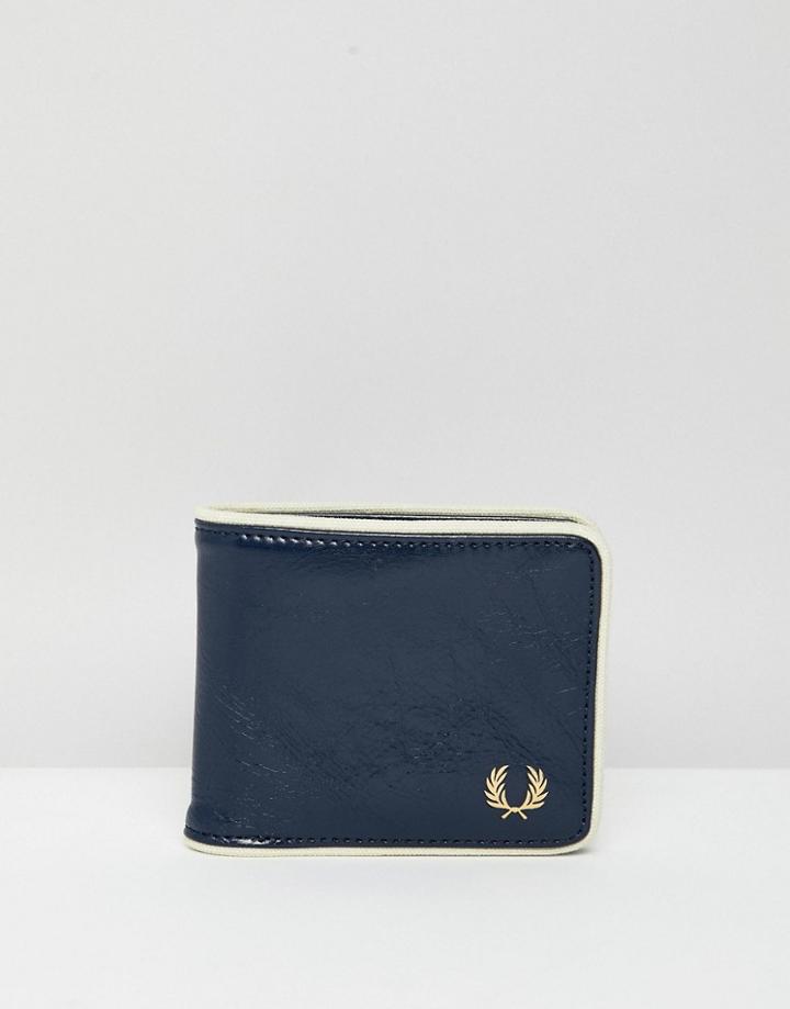 Fred Perry Classic Billfold Wallet In Navy - Black