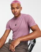 Bando Short Sleeve Knit T-shirt-purple