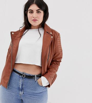 Barney's Originals Plus Leather Biker Jacket