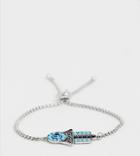 South Beach Blue Hand Beaded Bracelet - Silver