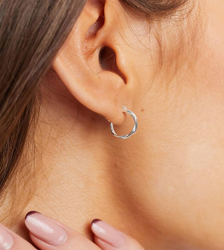 Kingsley Ryan 12mm Twisted Large Hoop Earrings In Sterling Silver