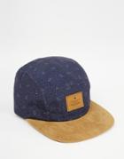 Asos 5 Panel Cap With Anchor Print - Navy