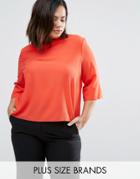 Elvi Plus Blouse With High Neck - Red