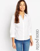 Asos Petite 3/4 Sleeve Shirt - White
