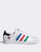 Adidas Originals Superstar Sneakers In White With Multi Trefoil