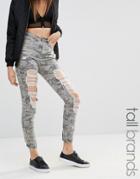Missguided Tall Riot High Rise Camo Jean - Green