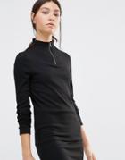 Pieces Pica Ribbed Sweater - Black