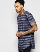 Illusive London T-shirt With Burnt Out Stipes - Gray
