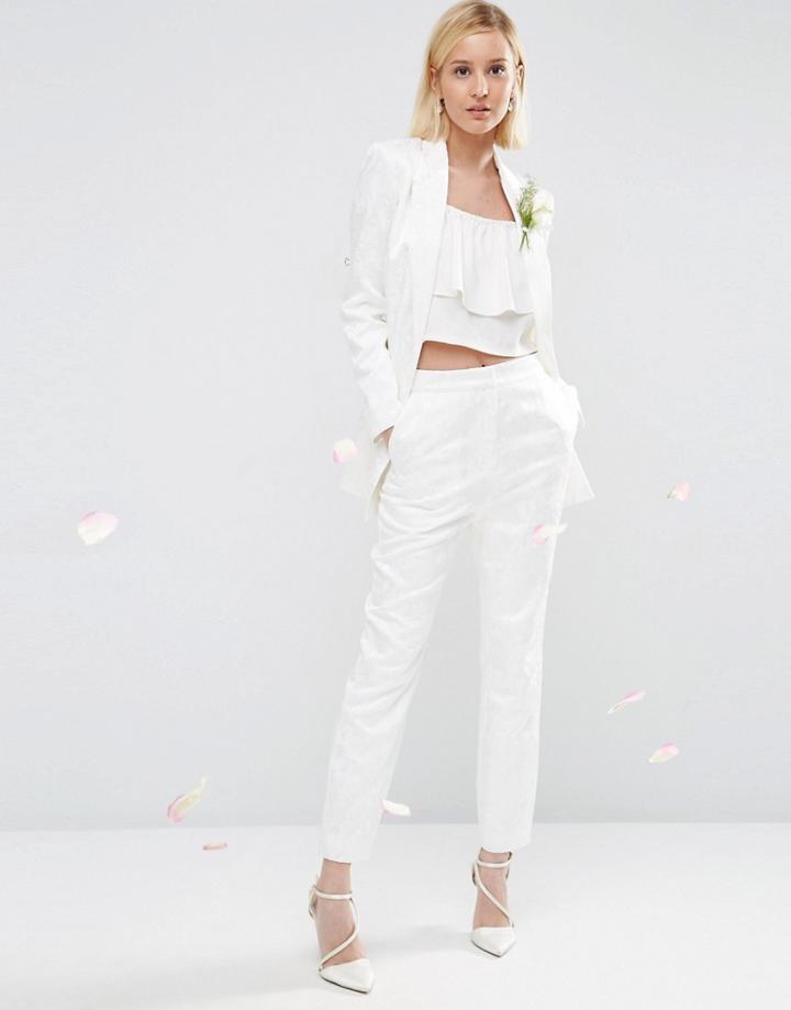 Asos Bridal Jacquard Pant - White