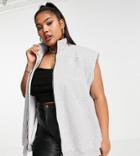 Public Desire Curve Funnel Neck Vest In Gray-grey