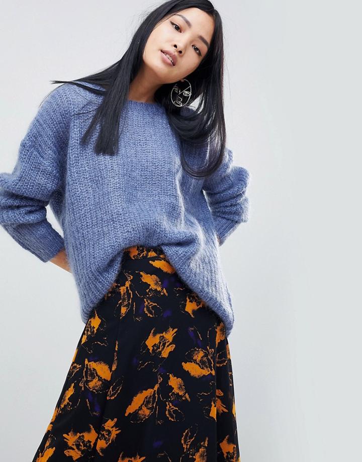 Gestuz Hallie Mohair Blend Sweater - Blue