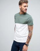 New Look Color Block T-shirt In Teal - Blue