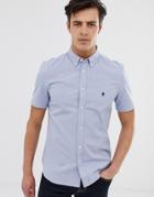 French Connection Short Sleeve Oxford Shirt-blue