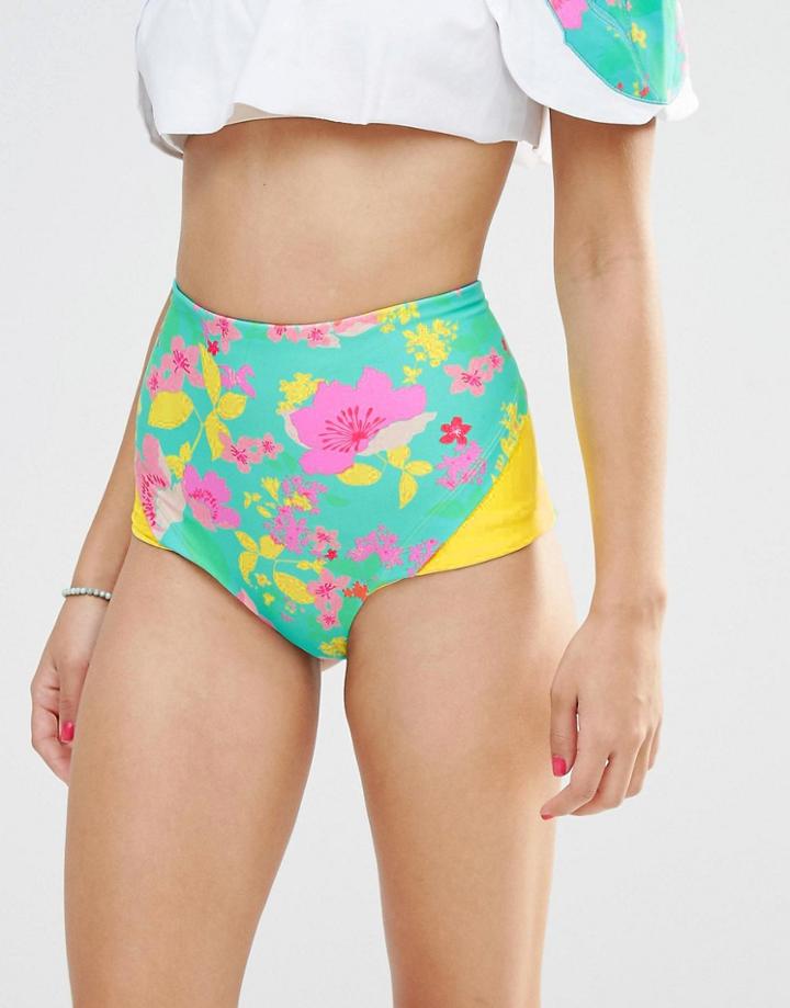 Lolli Blossom High Waisted Bikini Bottoms - Multi