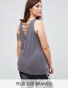 New Look Plus Back Detail Top - Gray