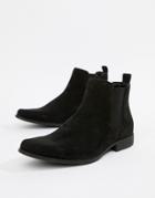 Asos Design Chelsea Boots In Black Faux Suede - Black