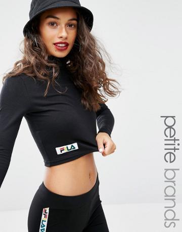 Fila Petite Roll Neck Crop Top - Black