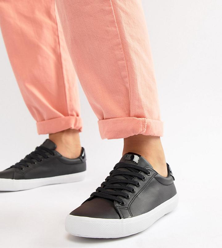 Asos Design Wide Fit Dustin Lace Up Sneakers - Black
