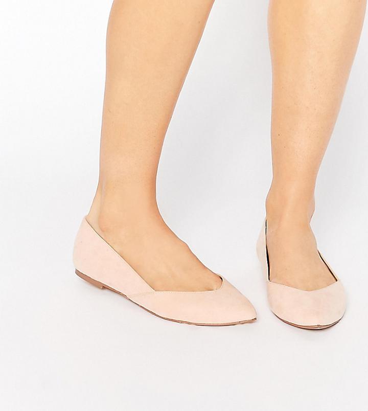 Asos Lucy Wide Fit Ballet Flats - Beige