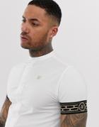 Siksilk Short Sleeve Shirt In White With Taping - White