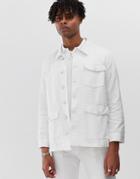 M.c.overalls Denim Work Jacket In White - White