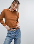 Asos Oversized Cropped Sweatshirt - Brown