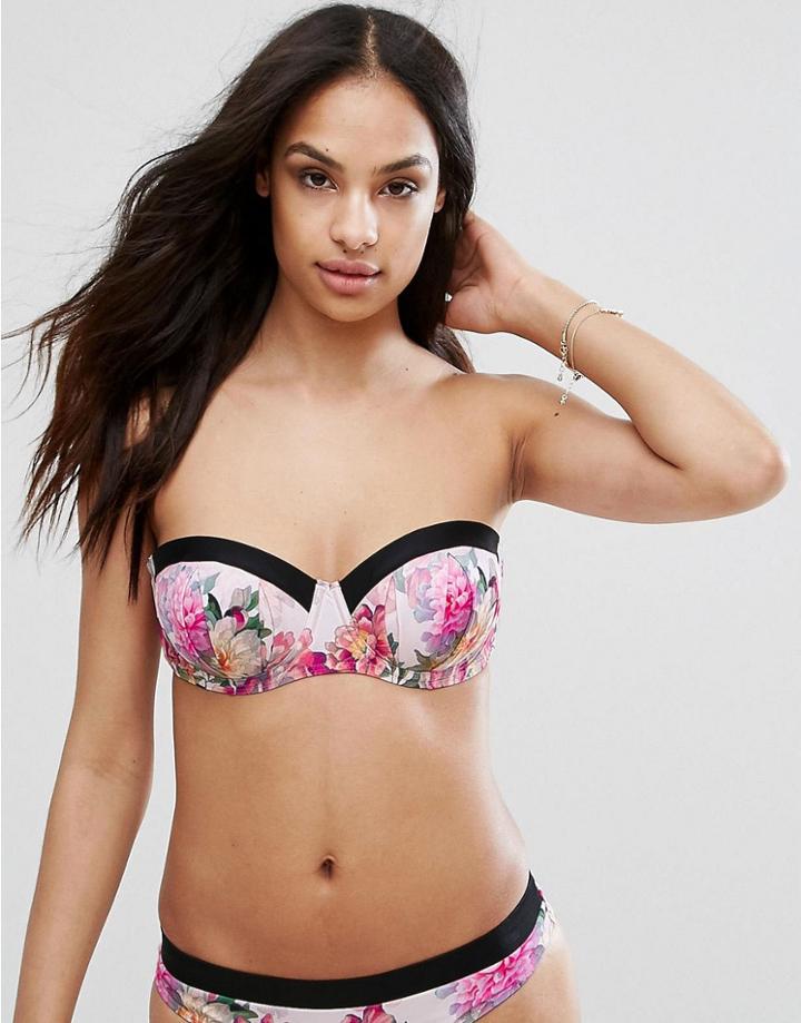 Ted Baker Adico Painted Posie Cup Bikini Top - Multi