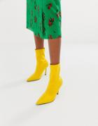 Asos Design Esme Pointed Heeled Boots - Yellow