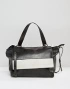 Urbancode Leather Shoulder Bag With Contrast Flap Detail