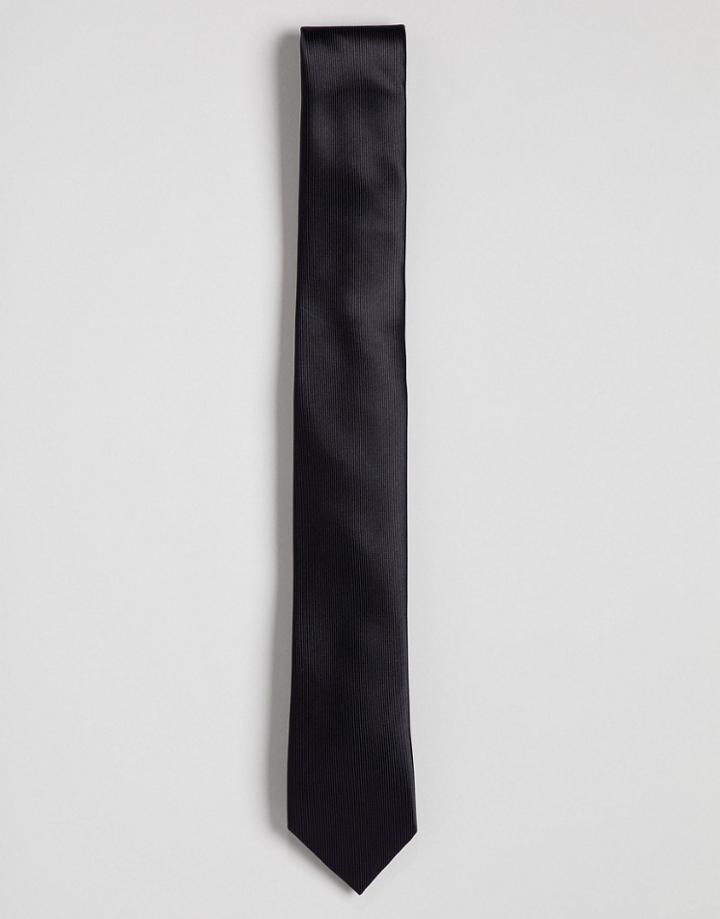 Gianni Feraud Plain Black Tie - Black