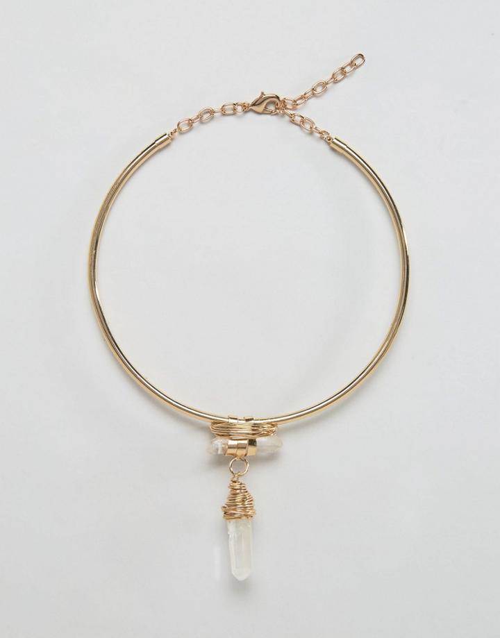 Nylon Statement Necklace - Gold