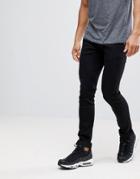 Versace Jeans Muscle Fit Jeans In Black With Badge Logo - Black